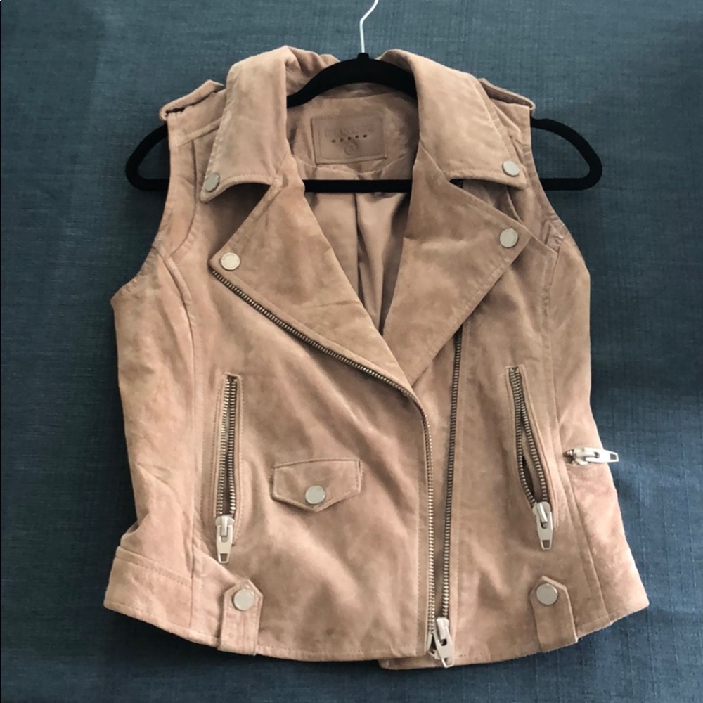Leather motorcycle vest.